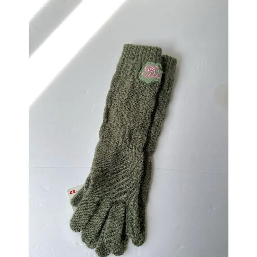 Diesel long mohair wool blend knitted girls gloves 3-8 years